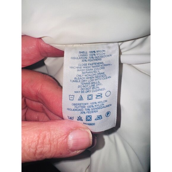 Lands' End Ivory White Goose Down Quilted Puffer Vest Travel Packable Outdoor XL - Picture 7 of 9